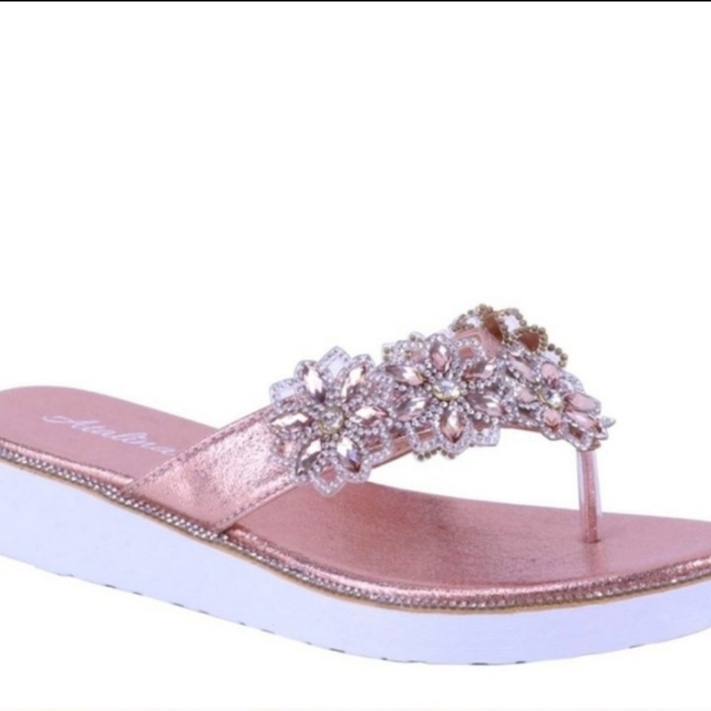 NWT Verano Rio comfort pink daisy blingy sandals size 8 - Picture 13 of 14